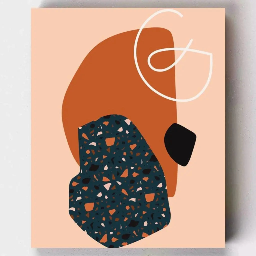 DIY Malen nach Zahlen – Abstraktes Illustrations Motiv „Rocky“ in minimalistischem Stil auf Leinwand malen – für Designliebhaber & kreative Achtsamkeit – nur bei Artyroom.shop