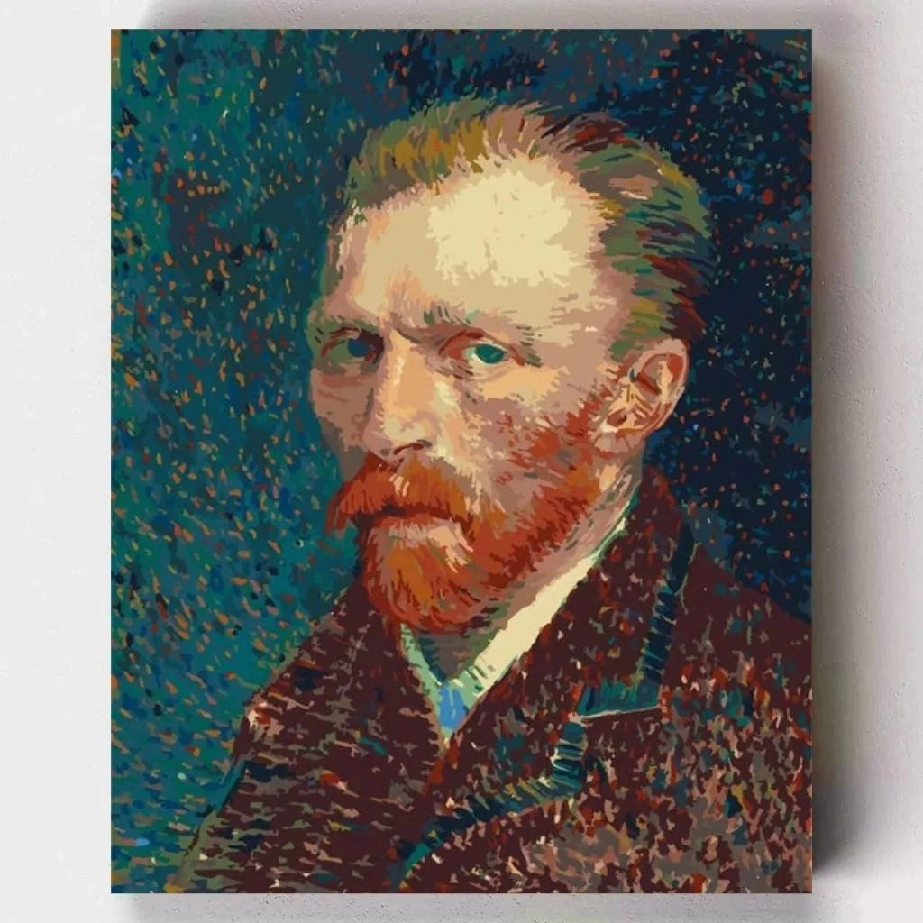 DIY Malen nach Zahlen – Vincent van Gogh Selbstporträt in lebendigen Farben auf Leinwand malen – künstlerische Achtsamkeit & Entspannung erleben – Artyroom.shop