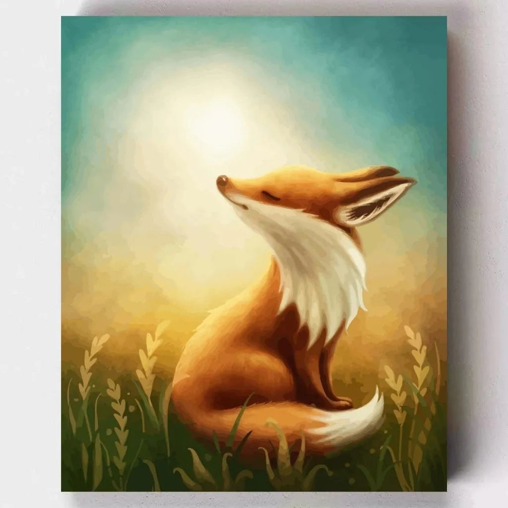 DIY Malen nach Zahlen – Kleiner Fuchs im Morgenlicht auf Leinwand malen – liebevolles Tiermotiv & kreative Waldruhe – nur bei Artyroom.shop