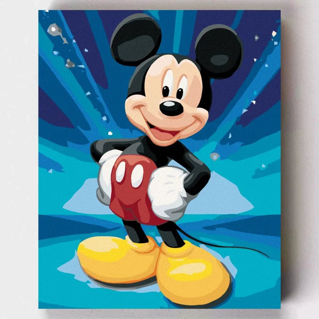 DIY Malen nach Zahlen – Mickey – Fröhlicher Cartoon-Held in leuchtenden Farben auf Leinwand malen – nostalgisch & perfekt für Groß und Klein – nur bei Artyroom.shop