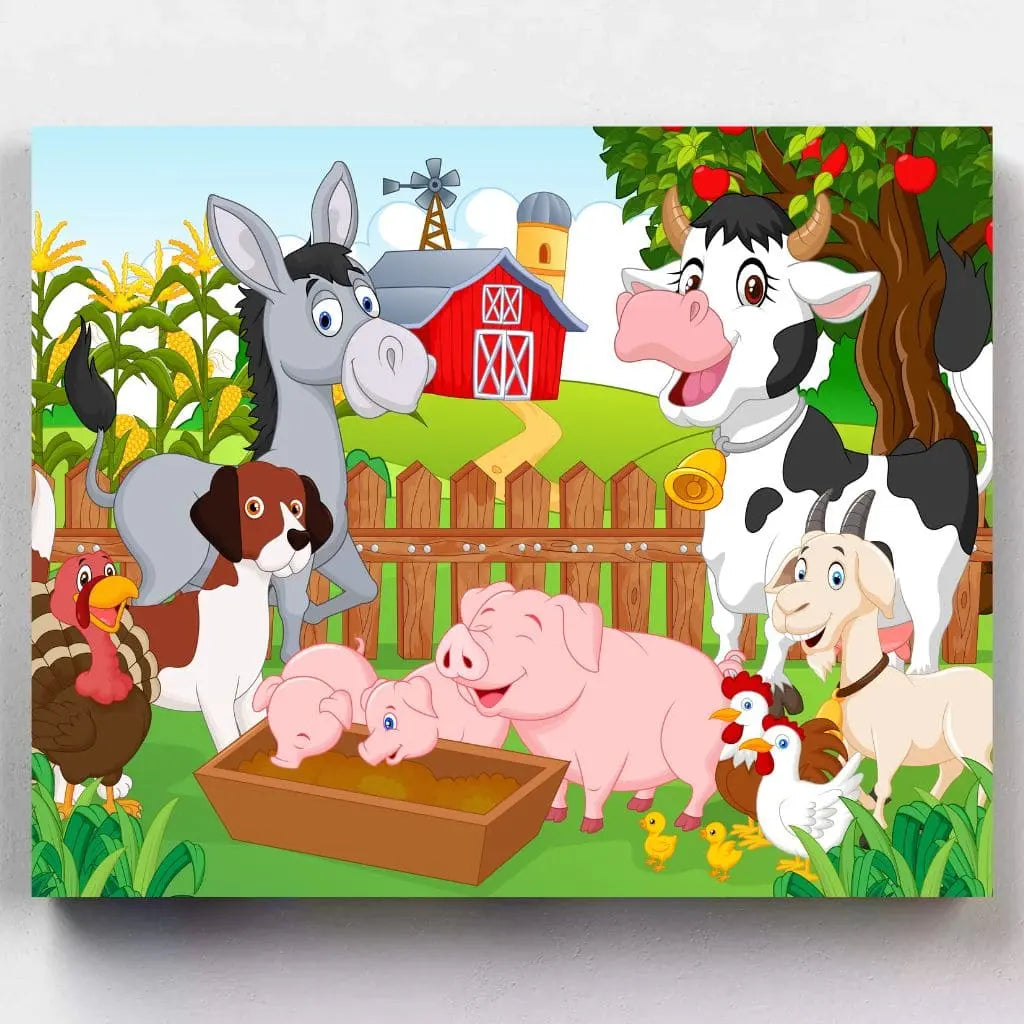 Malen nach Zahlen - Glückliche Tiere auf dem Bauernhof - Artyroom
