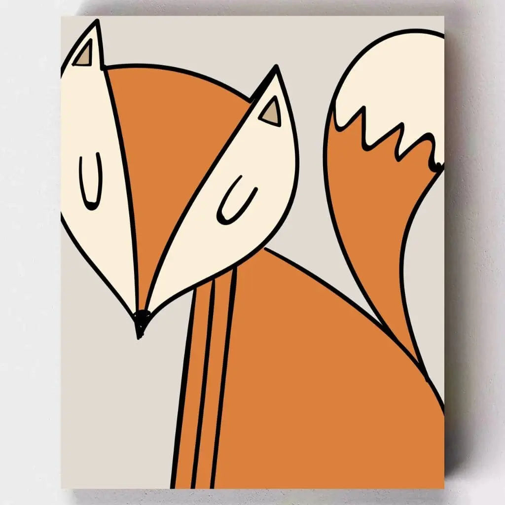 DIY Malen nach Zahlen – Comic-Fuchs mit süßem Stil auf Leinwand malen – perfektes DIY-Motiv für Kinder & Fuchsfreunde – nur bei Artyroom.shop