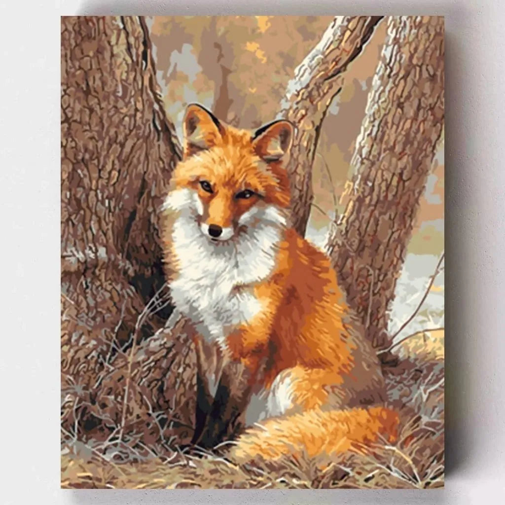 DIY Malen nach Zahlen – Süsser Fuchs im herbstlichen Wald auf Leinwand malen – warmes Naturmotiv für kreative Achtsamkeit – nur bei Artyroom.shop