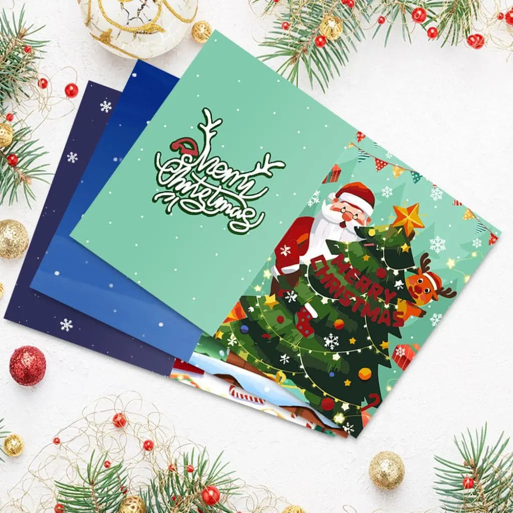 DIY Malen nach Zahlen – Weihnachtskarten mit Tannenbaum, Geschenken & Santa auf hochwertigem Papier gestalten – kreative Grüsse selber malen – nur bei Artyroom.shop