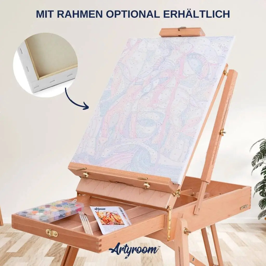Malen nach Zahlen Leinwand auf Staffelei mit optionalem Holzrahmen und Zubehör – Artyroom Switzerland