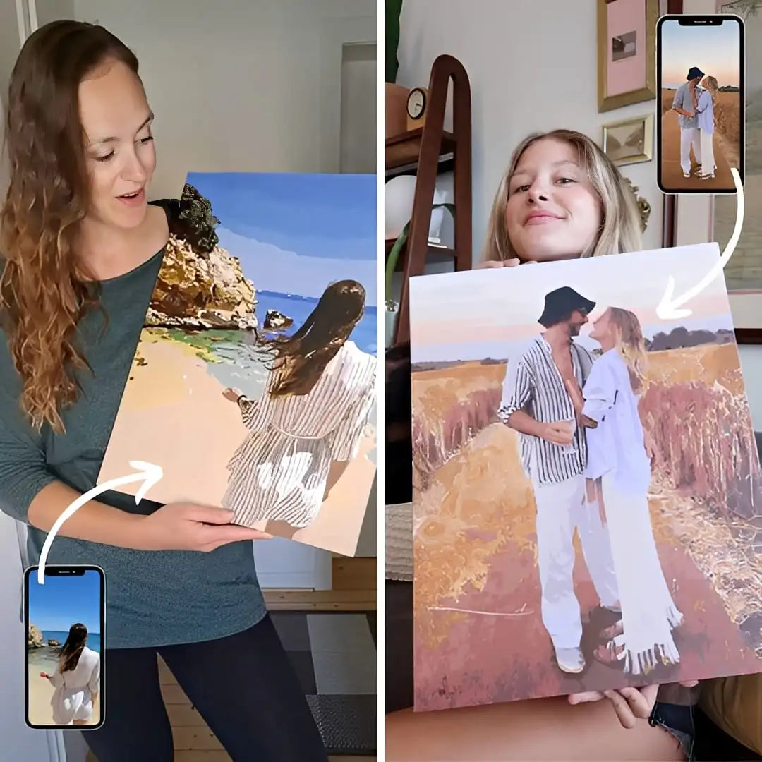 DIY Malen nach Zahlen – Aus deinem Foto wird ein persönliches Kunstwerk: Vorher-Nachher-Vergleich mit echter Kundin – perfektes Geschenk & Erinnerung – Artyroom.shop