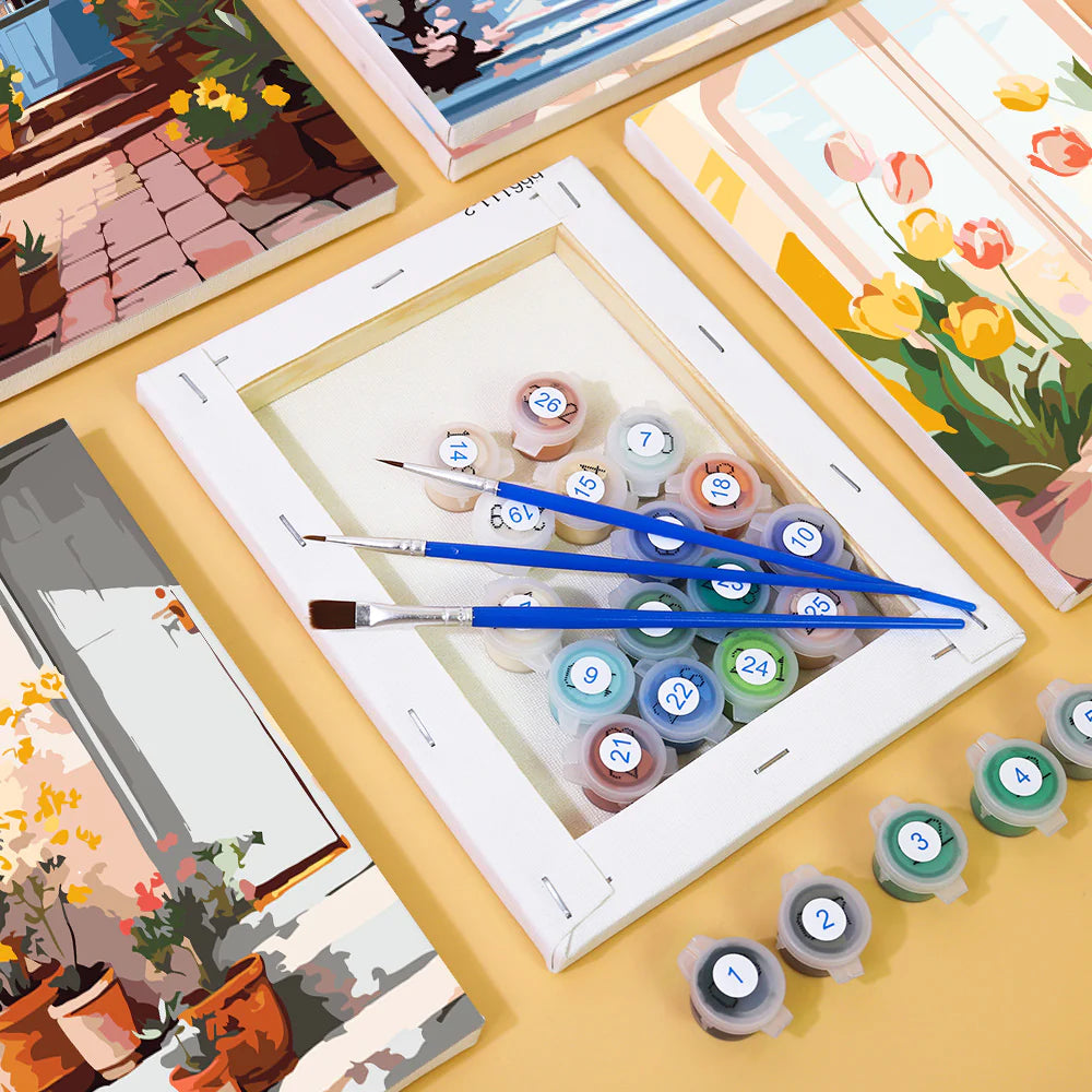 Mini Malen nach Zahlen Set – Türen & Fenster Kollektion (6-teilig)