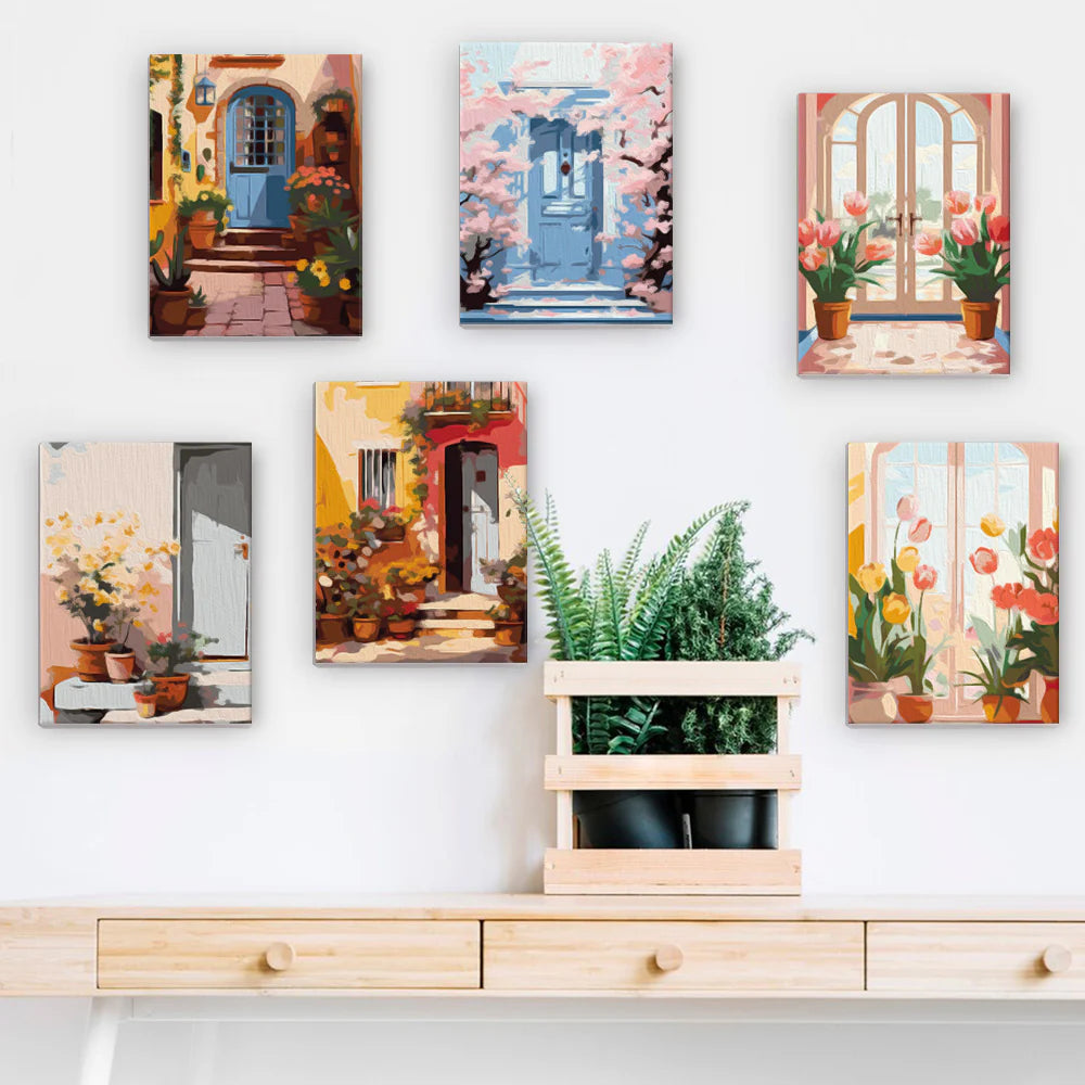 Mini Malen nach Zahlen Set – Türen & Fenster Kollektion (6-teilig)