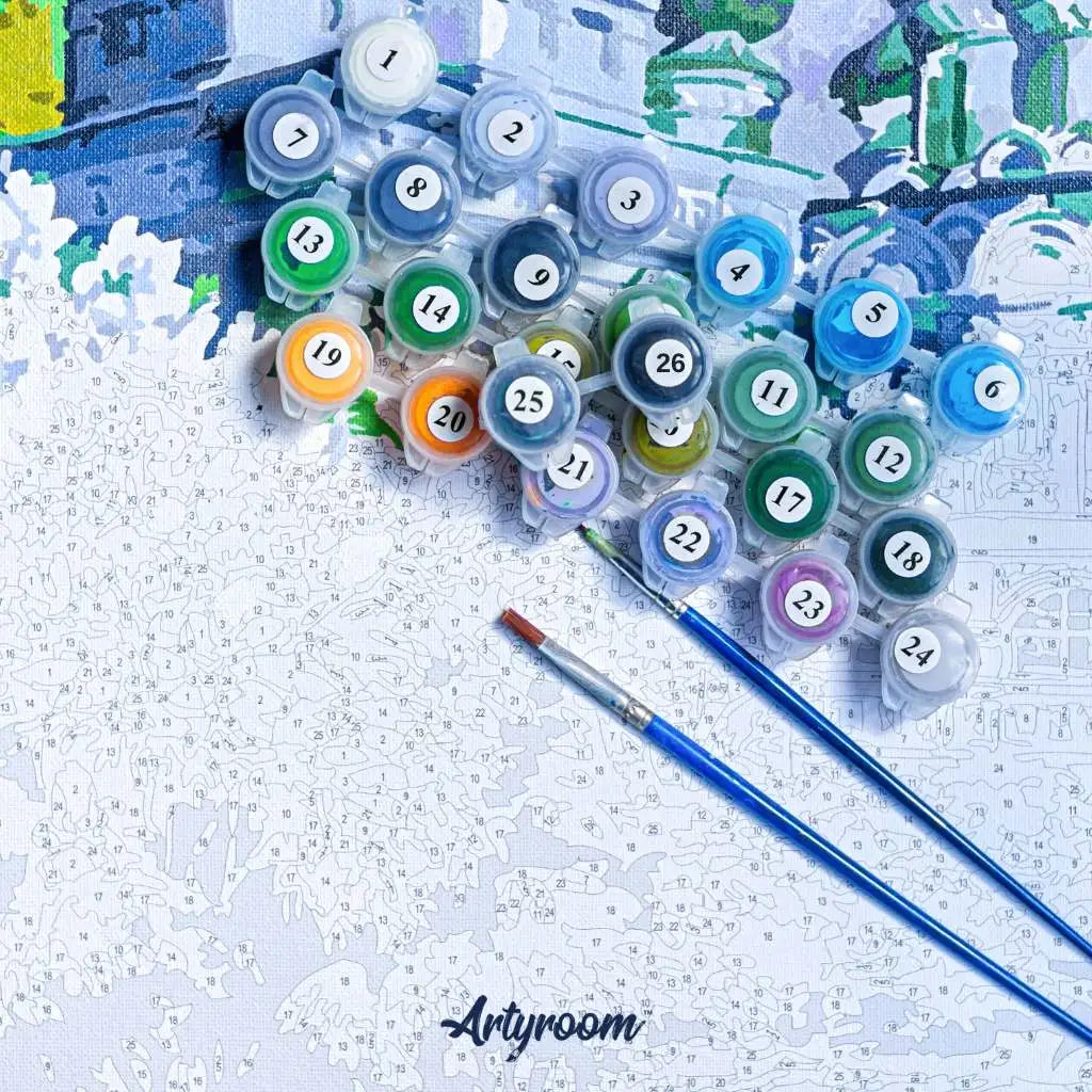 Malen nach Zahlen Personalisiert mit eigenem Bild / Foto - Set mit Leinwand Pinsel und Farben - Artyroom