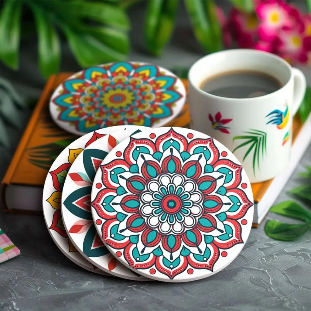 DIY Malen nach Zahlen – Farbintensive Mandala-Untersetzer mit Acrylfarben gestalten – für kreative Achtsamkeit & Tischdeko – nur bei Artyroom.shop