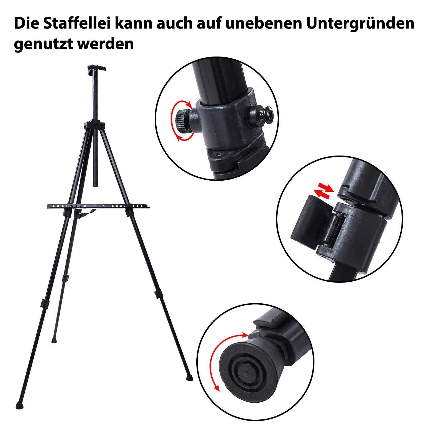 Klappbare Verstellbare Staffelei aus Aluminium - Artyroom