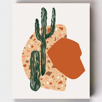Malen nach Zahlen - Abstrakte Illustration - Kaktus - Artyroom