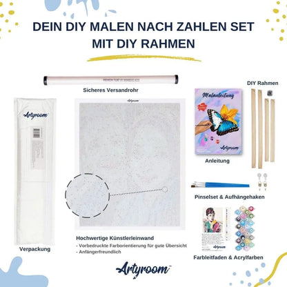 DIY Malen nach Zahlen Set von Artyroom - Verpackung mit DIY Rahmen 