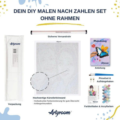 Produktverpackung DIY Malen nach Zahlen Set ohne Rahmen - Artyroom Switzerland