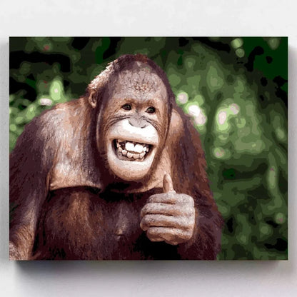 Malen nach Zahlen - Lachender &amp; lustiger Orang-Utan (Spende) - Artyroom