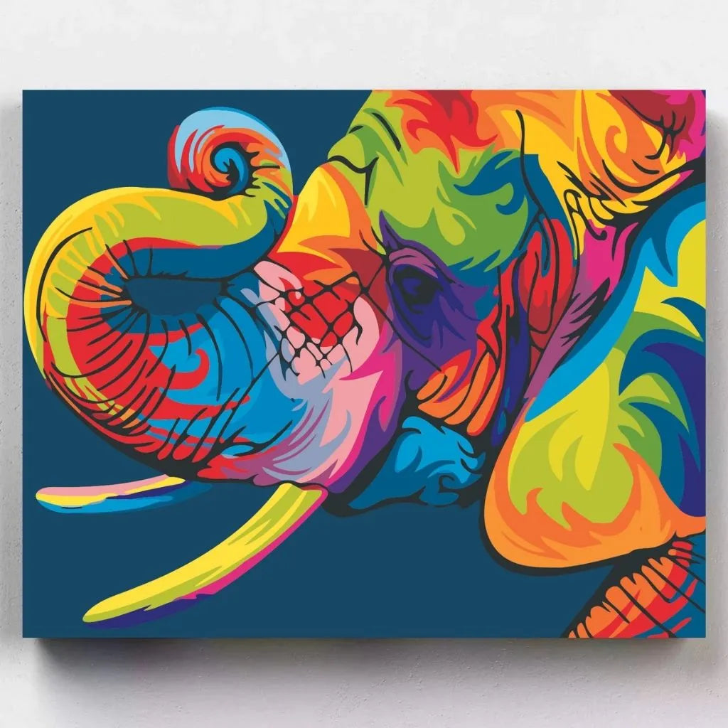 Malen nach Zahlen - Farbiger Pop Art Elefant - Artyroom