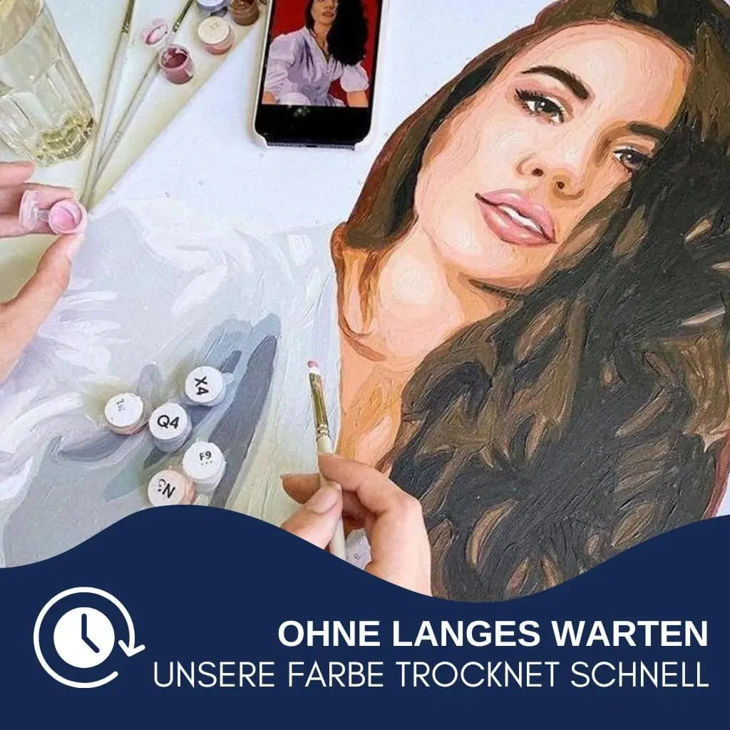 DIY Malen nach Zahlen - Portrait Gemälde  einer jungen Frau - Untertitel Unsere Acrylfarben trockenen schnell - Artyroom