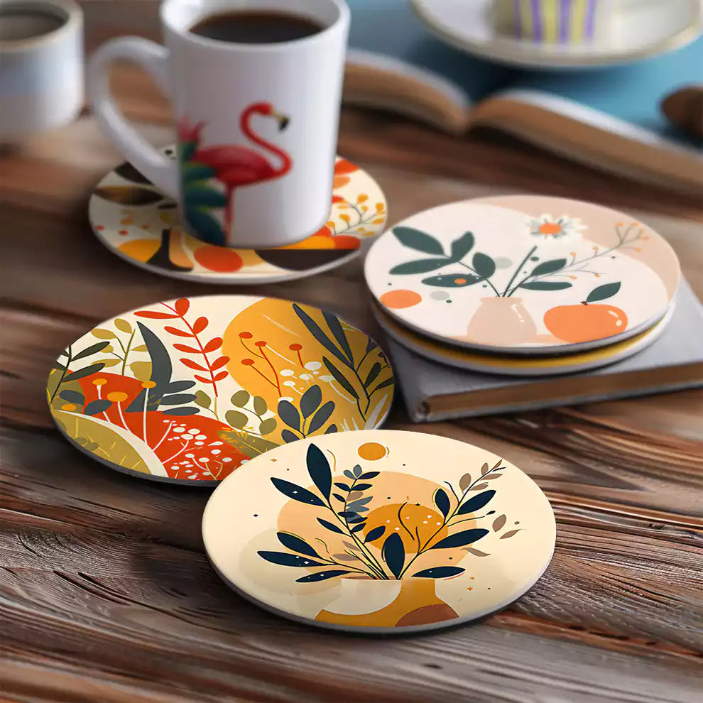 DIY Malen nach Zahlen – Herbstliche Untersetzer mit Blättern & Naturmotiven gestalten – inkl. Acrylfarben, Anleitung & Pinsel – kreative Tischdeko selber machen – nur bei Artyroom.shop