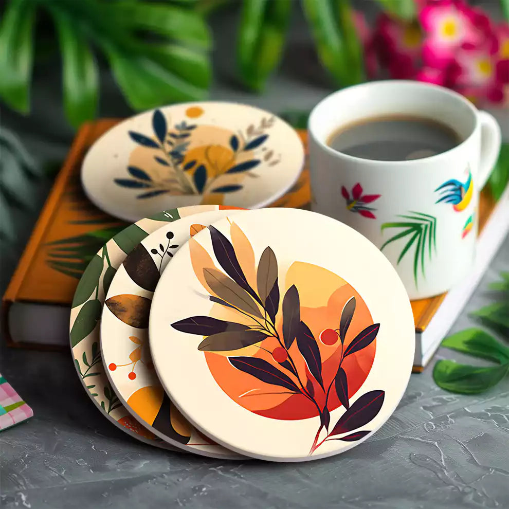 DIY Malen nach Zahlen – Herbstliche Untersetzer mit Blättern & Naturmotiven gestalten – inkl. Acrylfarben, Anleitung & Pinsel – kreative Tischdeko selber machen – nur bei Artyroom.shop