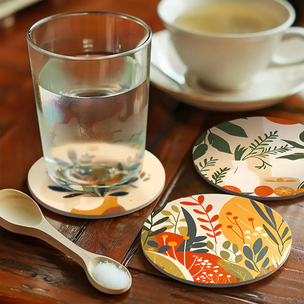 DIY Malen nach Zahlen – Herbstliche Untersetzer mit Blättern & Naturmotiven gestalten – inkl. Acrylfarben, Anleitung & Pinsel – kreative Tischdeko selber machen – nur bei Artyroom.shop