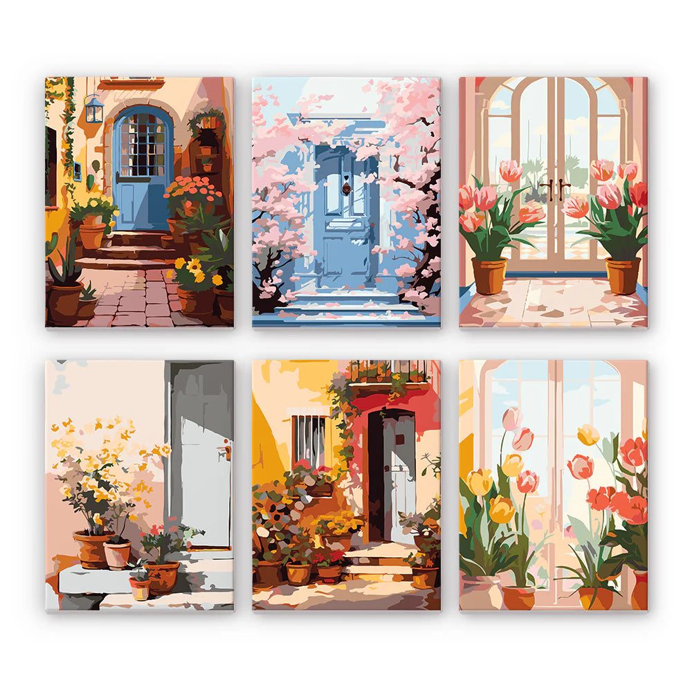 Mini Malen nach Zahlen Set – Türen & Fenster Kollektion (6-teilig)