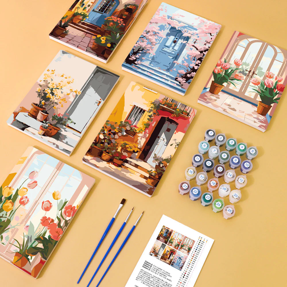 Mini Malen nach Zahlen Set – Türen & Fenster Kollektion (6-teilig)