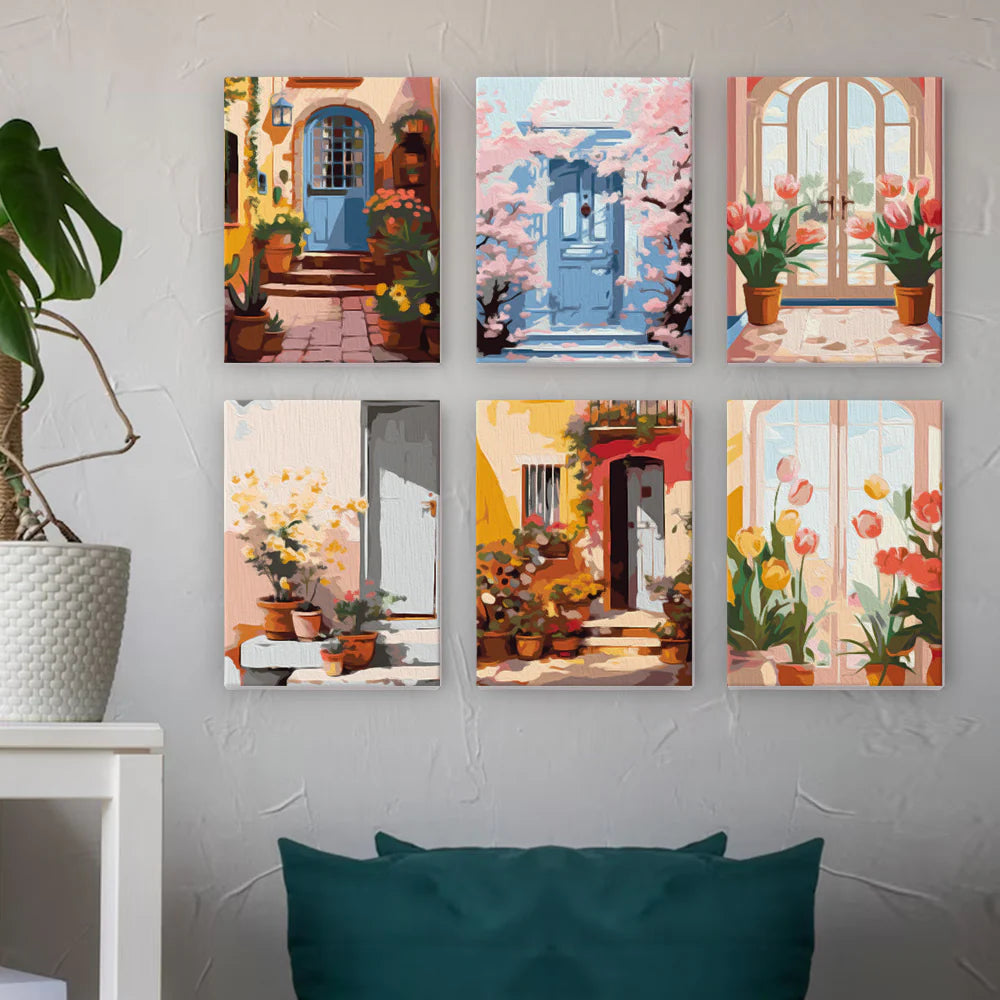 Mini Malen nach Zahlen Set – Türen & Fenster Kollektion (6-teilig)